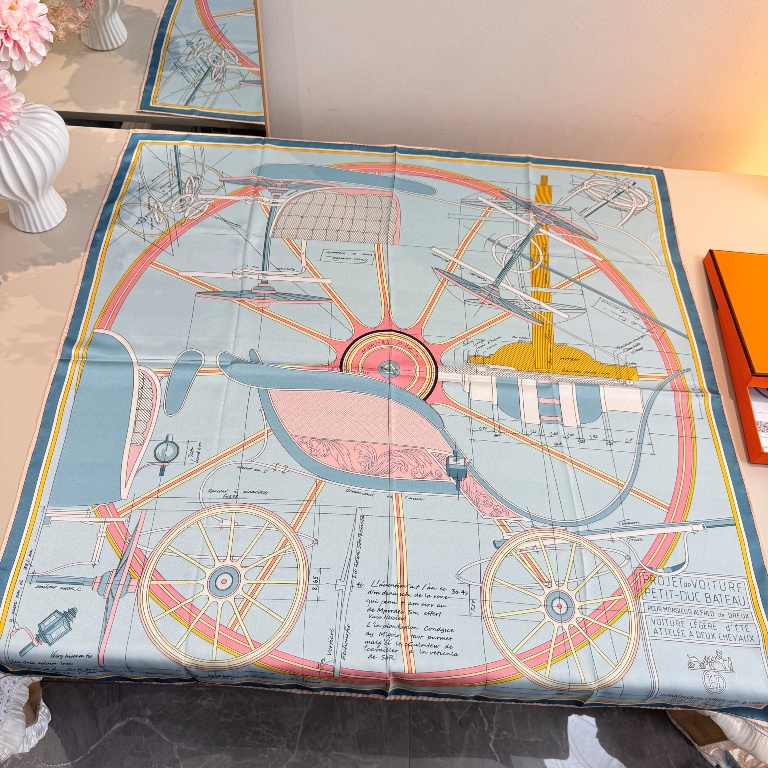 Hermes Single-Sided Silk Scarf-011