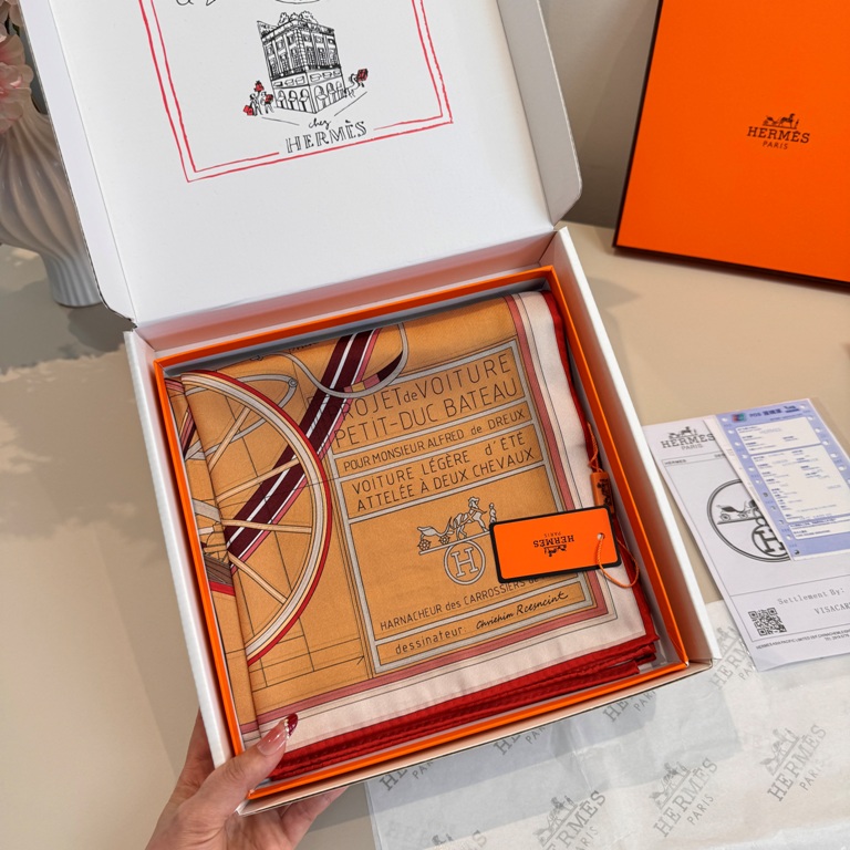 Hermes Single-Sided Silk Scarf-010