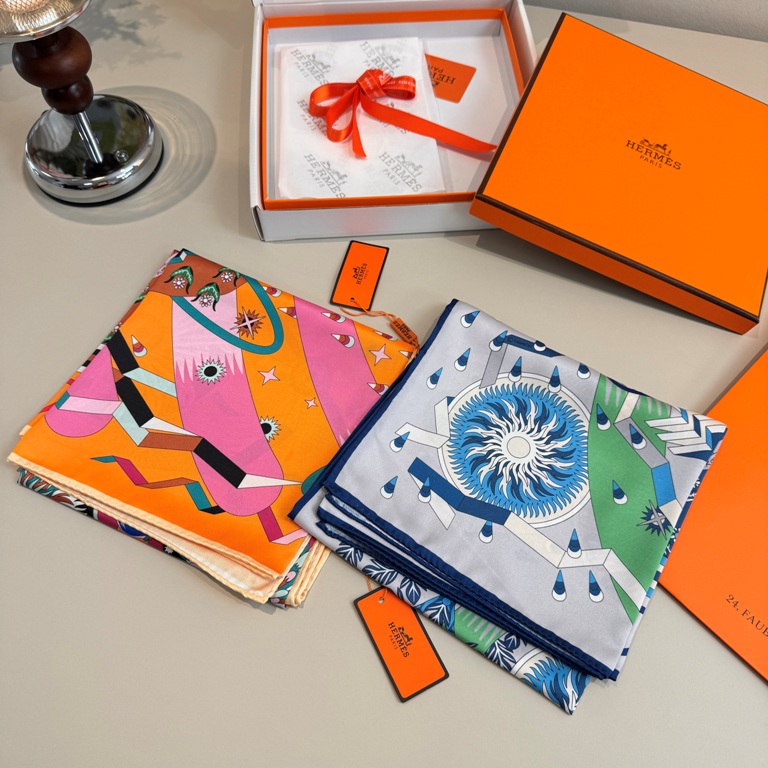 Hermes Single-Sided Silk Scarf-007