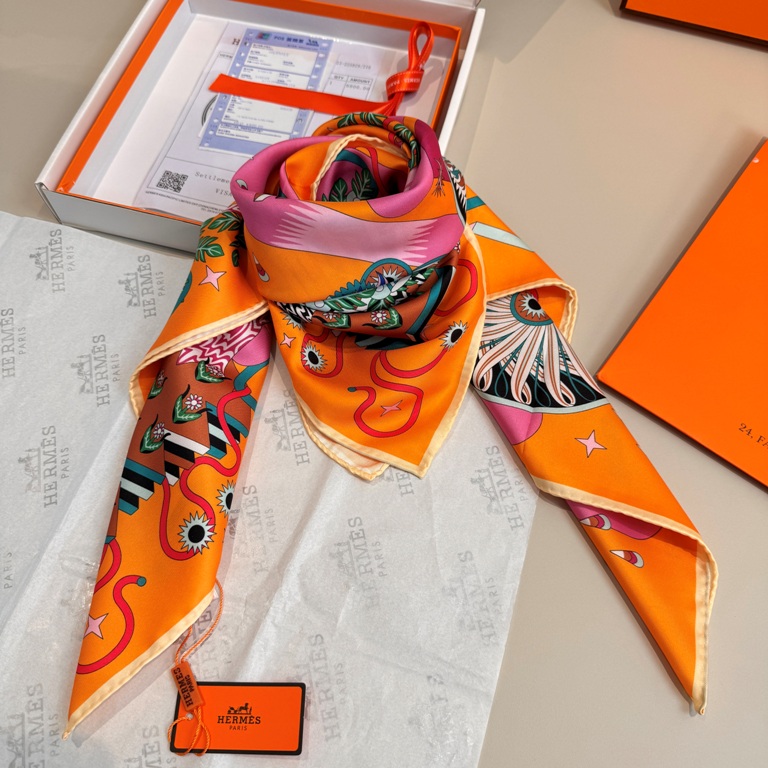Hermes Single-Sided Silk Scarf-005