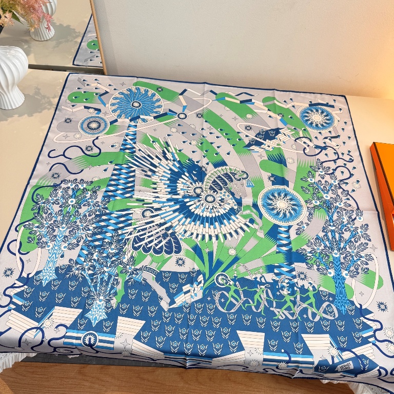 Hermes Single-Sided Silk Scarf-001