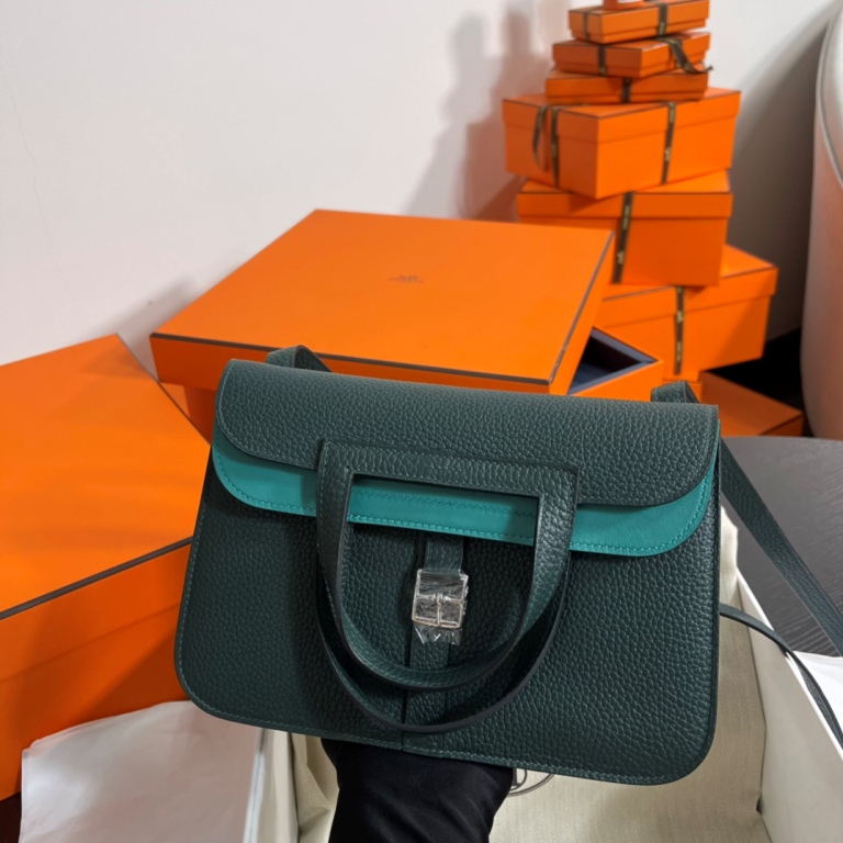 Hanlzan 25cm-TC Leather(cypress green/peacock blue)-010