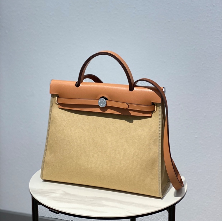 Herbag Zip 31 in Canvas and Vache Hunter Leather(S2 Trench)-004