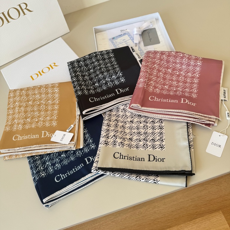 Dior Single-Sided Silk Scarf-078