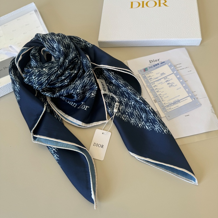 Dior Single-Sided Silk Scarf-076