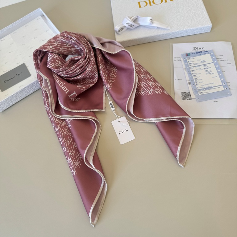 Dior Single-Sided Silk Scarf-068
