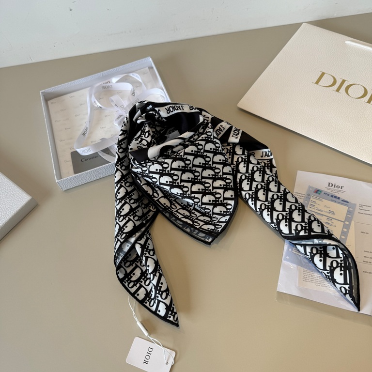 Dior Single-Sided Silk Scarf-060