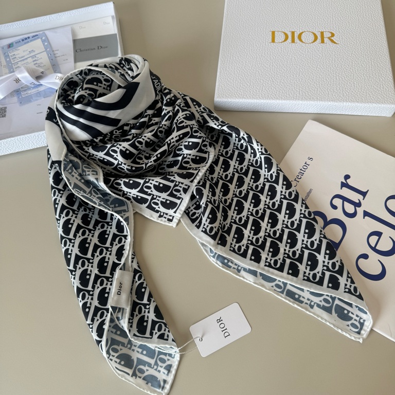 Dior Single-Sided Silk Scarf-057