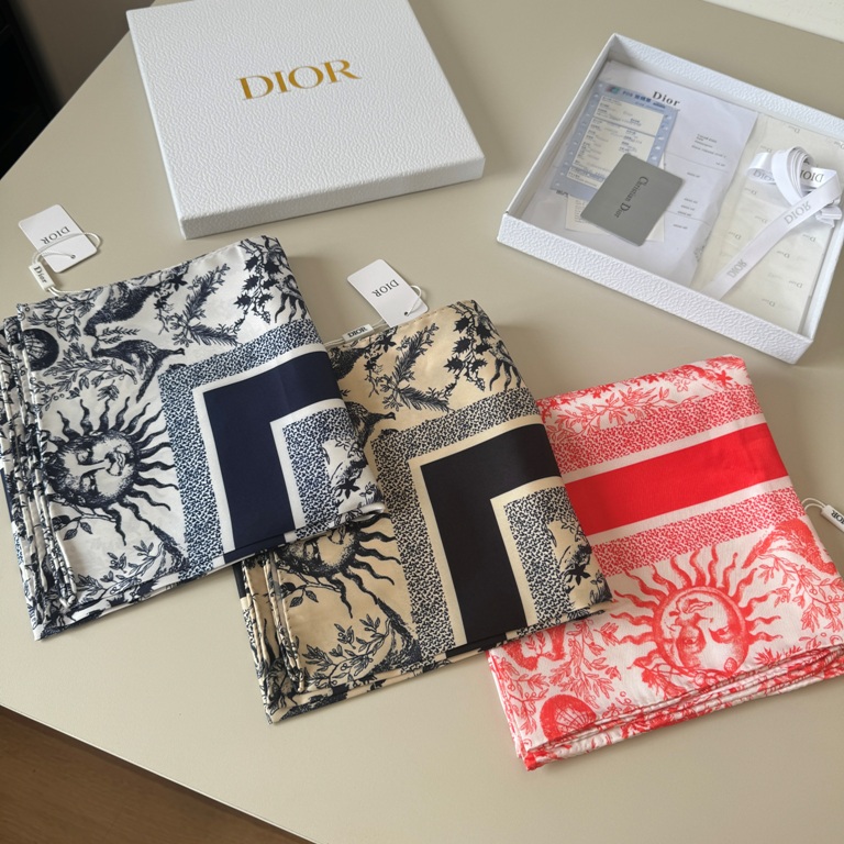 Dior Single-Sided Silk Scarf-052