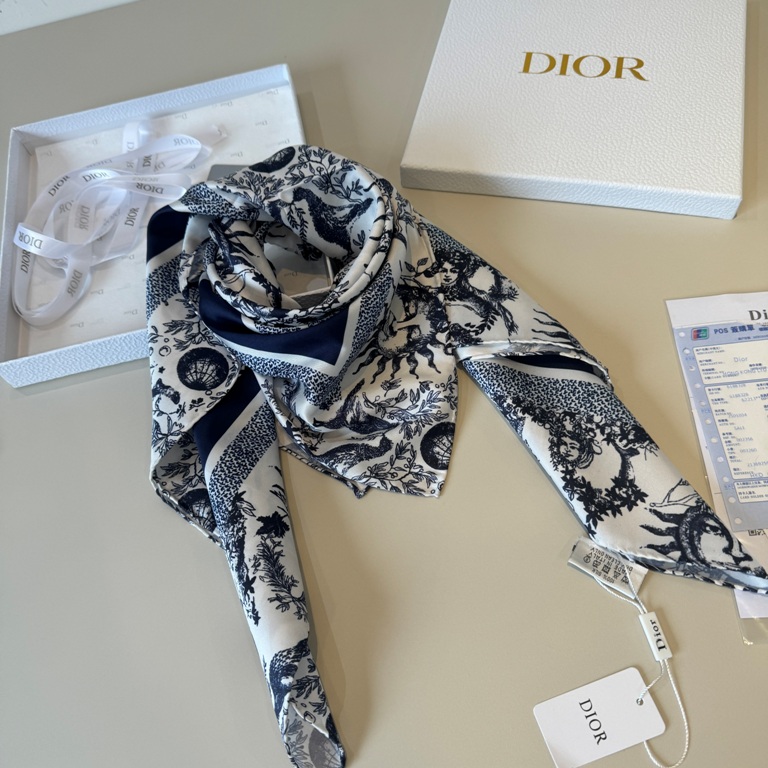 Dior Single-Sided Silk Scarf-050