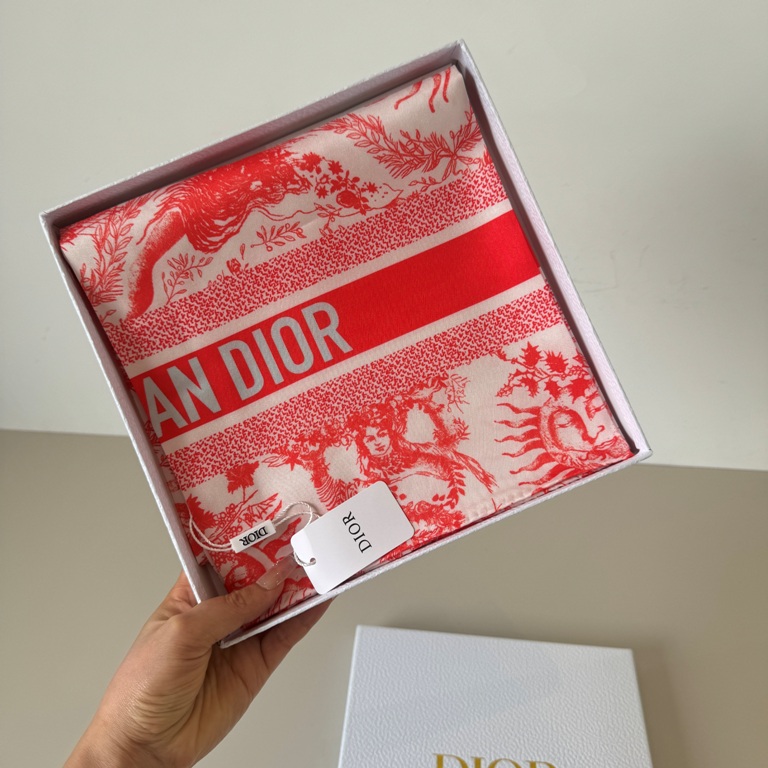 Dior Single-Sided Silk Scarf-048