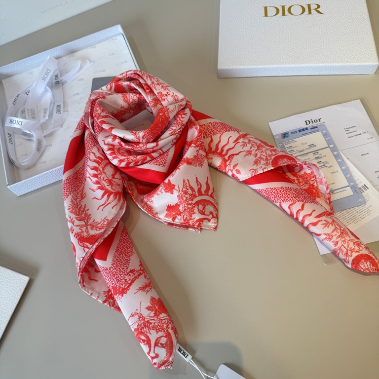 Dior Single-Sided Silk Scarf-047