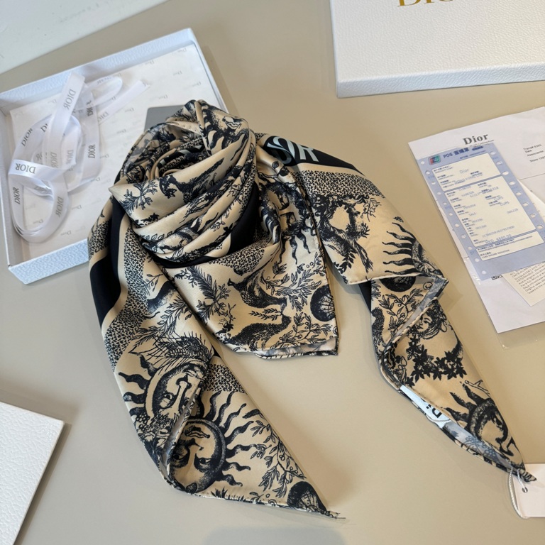 Dior Single-Sided Silk Scarf-044