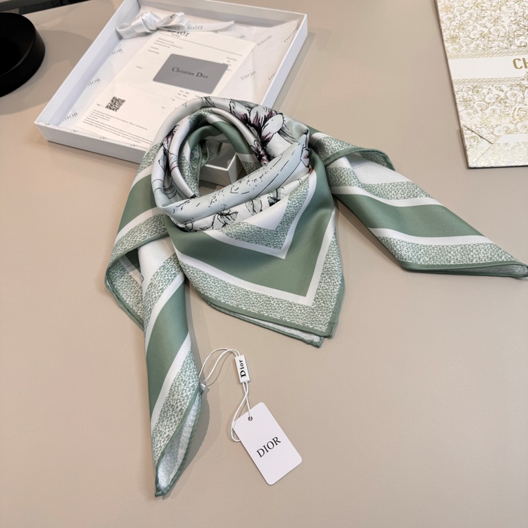 Dior Single-Sided Silk Scarf-040