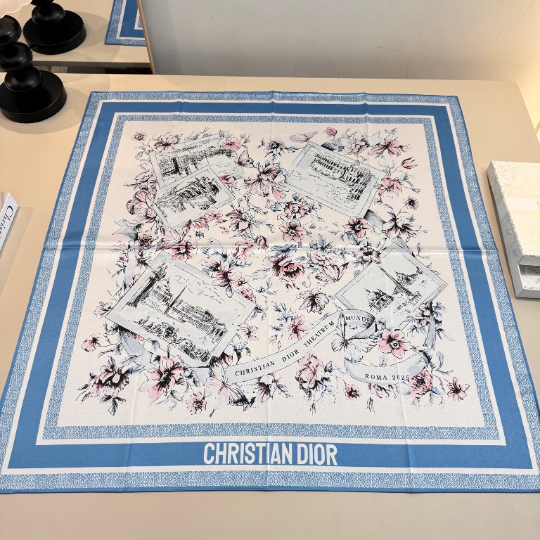 Dior Single-Sided Silk Scarf-037