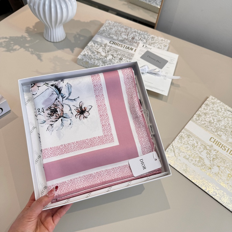 Dior Single-Sided Silk Scarf-036