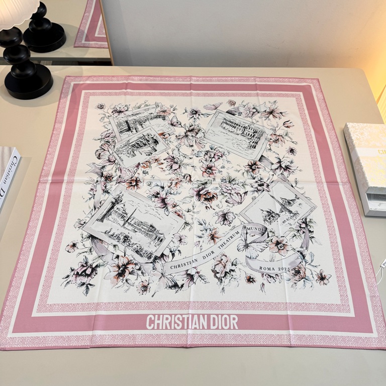Dior Single-Sided Silk Scarf-034