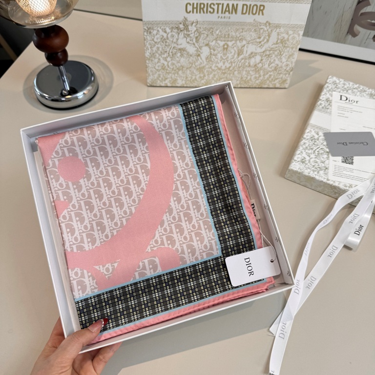 Dior Single-Sided Silk Scarf-026