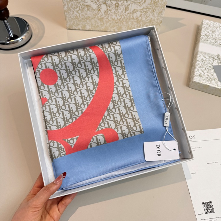 Dior Single-Sided Silk Scarf-022