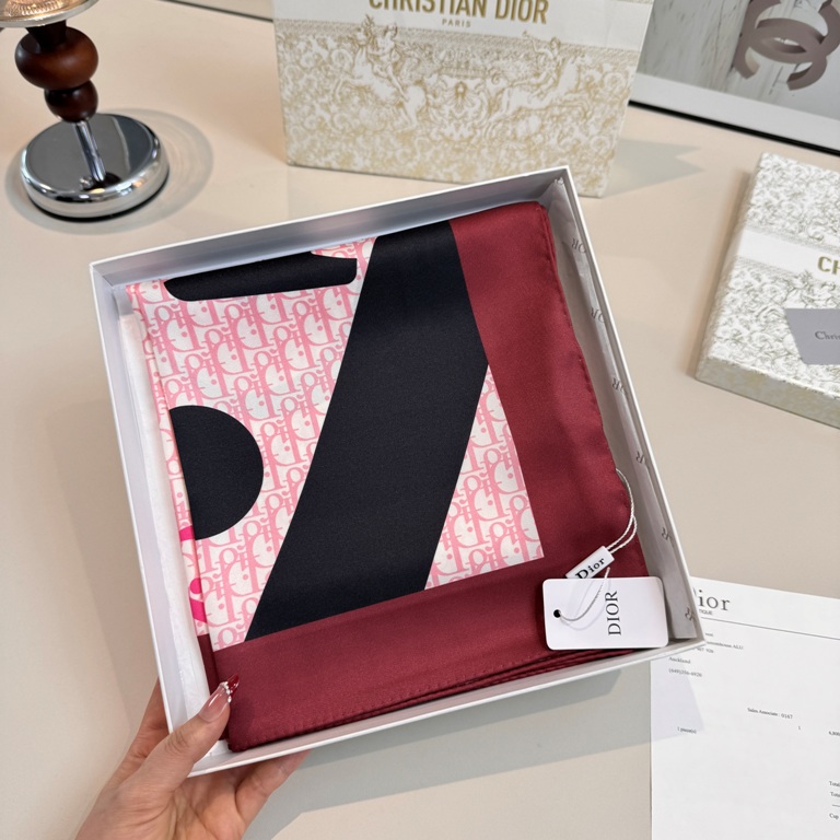 Dior Single-Sided Silk Scarf-019