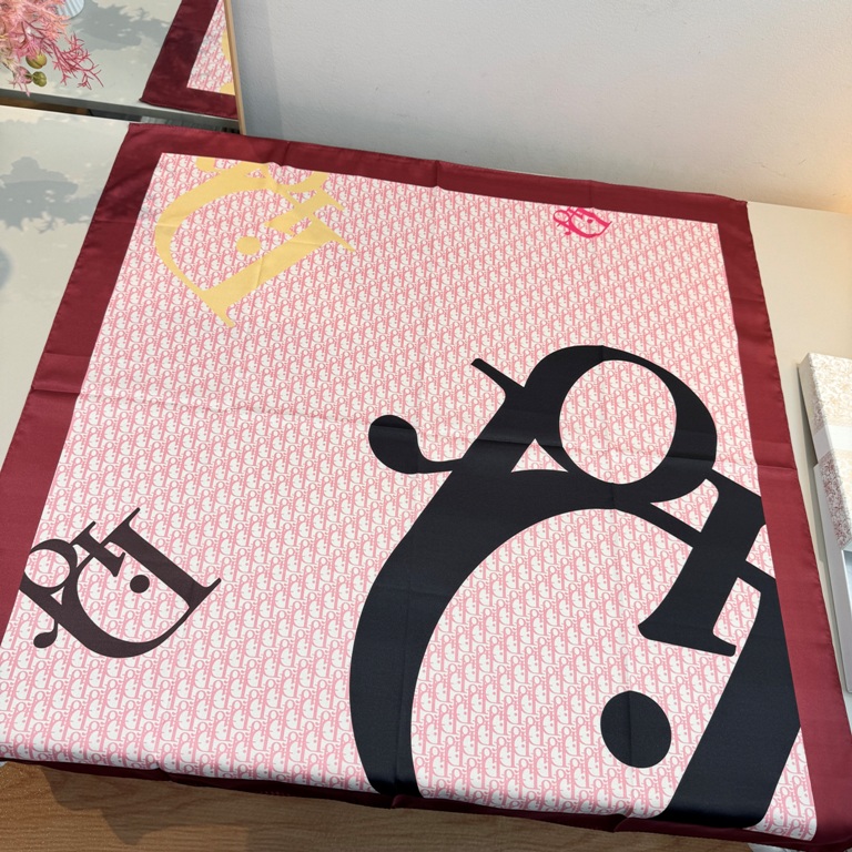 Dior Single-Sided Silk Scarf-017