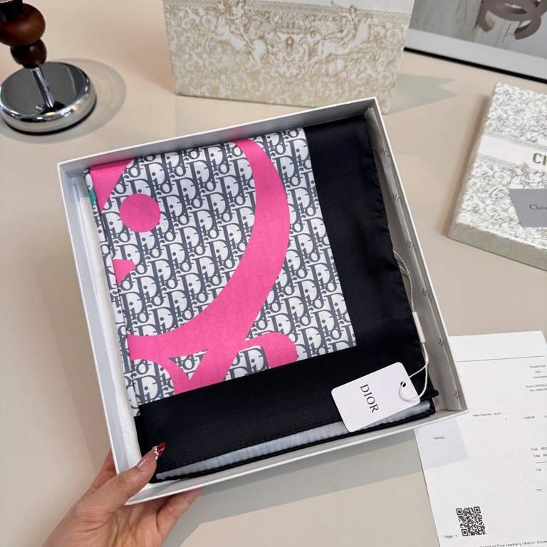 Dior Single-Sided Silk Scarf-016