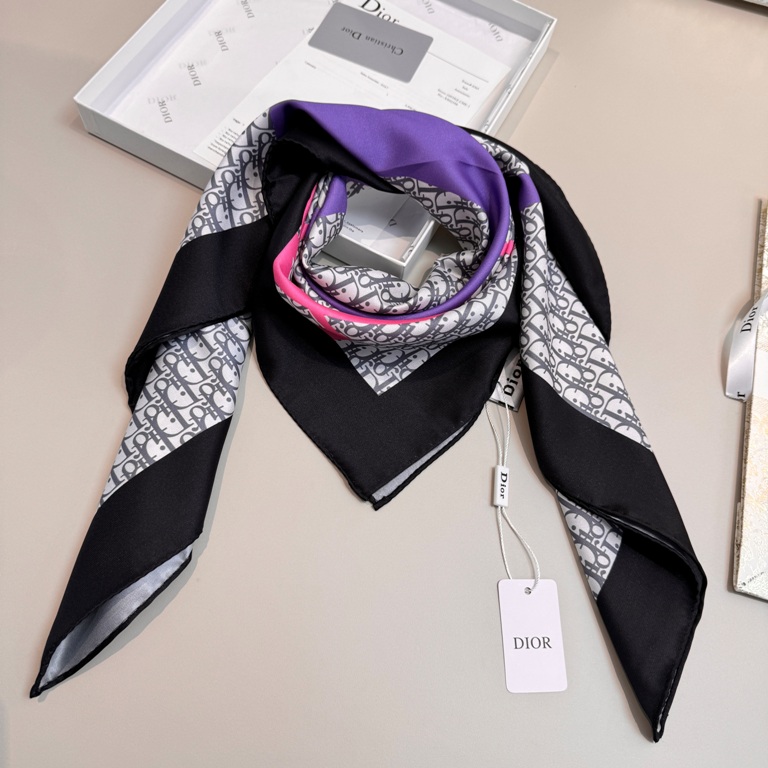 Dior Single-Sided Silk Scarf-015