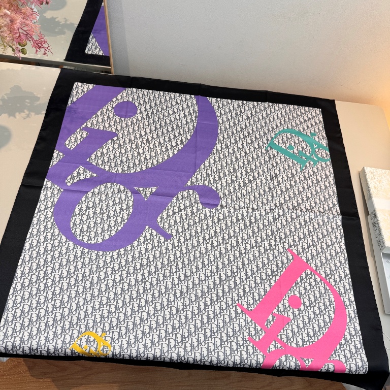 Dior Single-Sided Silk Scarf-014