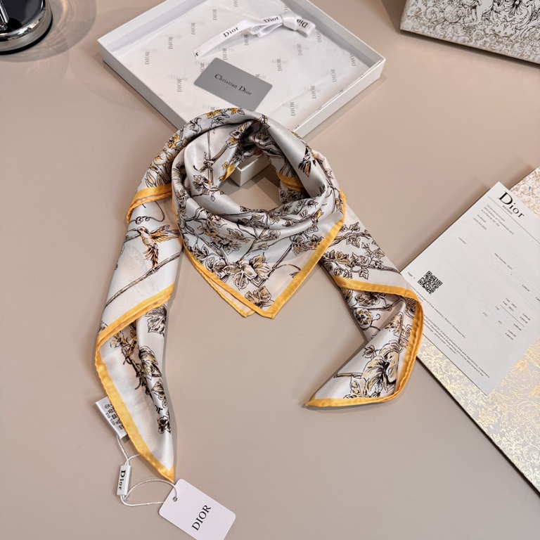 Dior Single-Sided Silk Scarf-011