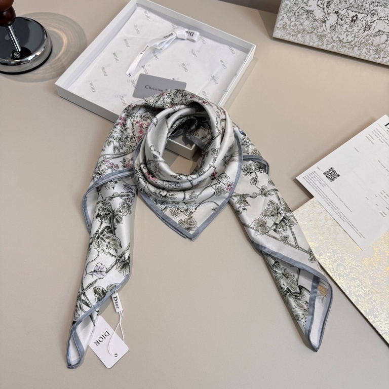 Dior Single-Sided Silk Scarf-008