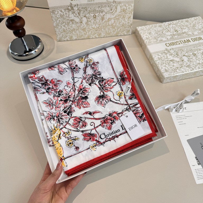 Dior Single-Sided Silk Scarf-005
