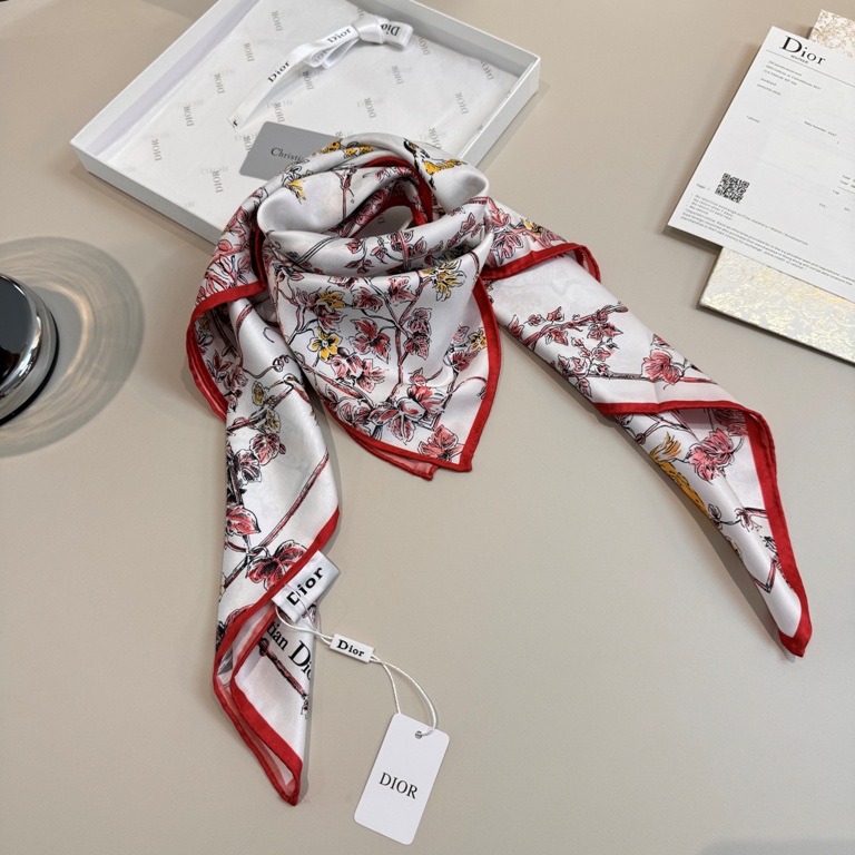 Dior Single-Sided Silk Scarf-006