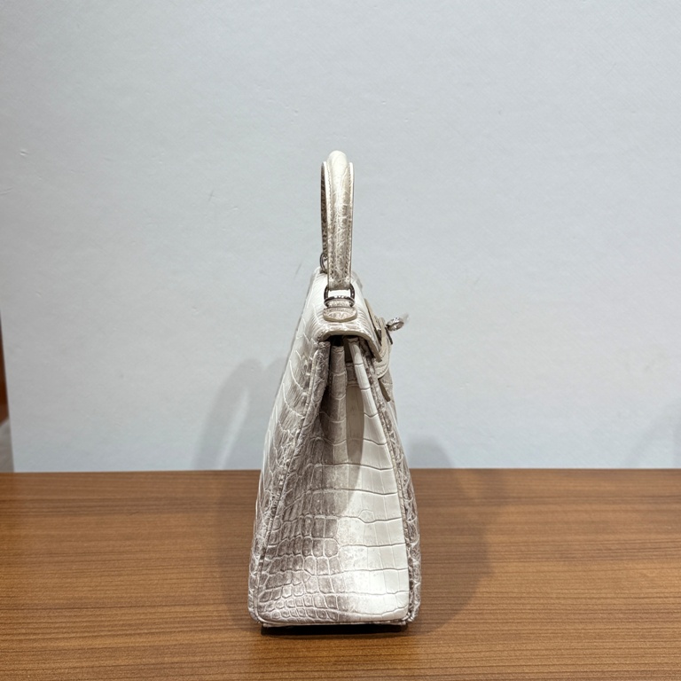 Kelly 25cm-Crocodile Leather Himalaya 01-005