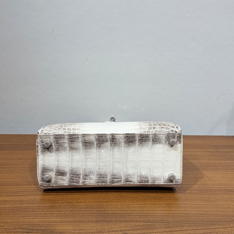 Kelly 25cm-Crocodile Leather Himalaya 01-003