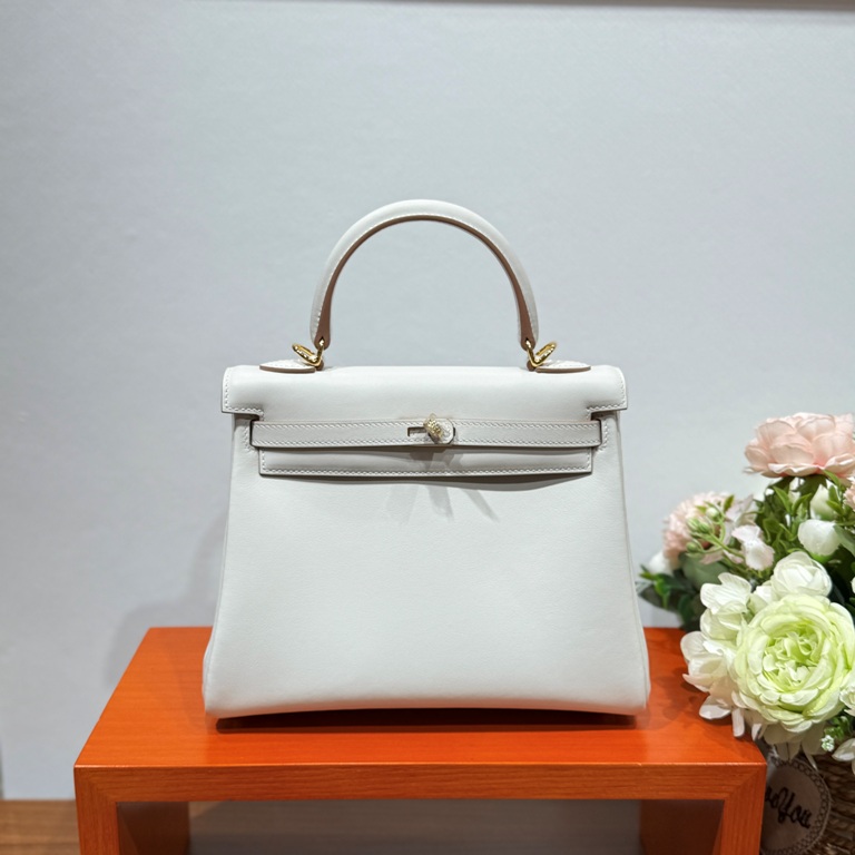 Kelly 25cm-Swift Leather(10 Craie)-008