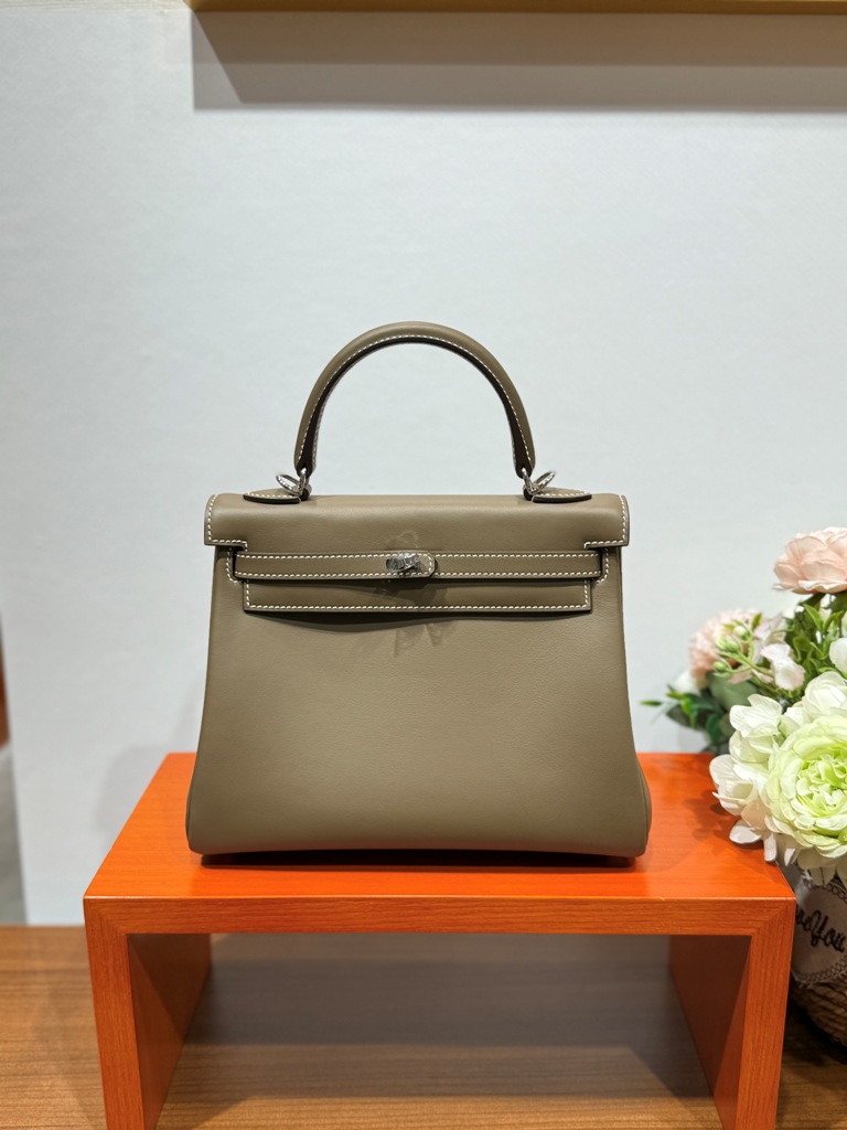 Kelly 25cm-Swift Leather(18 Etoupe)-009
