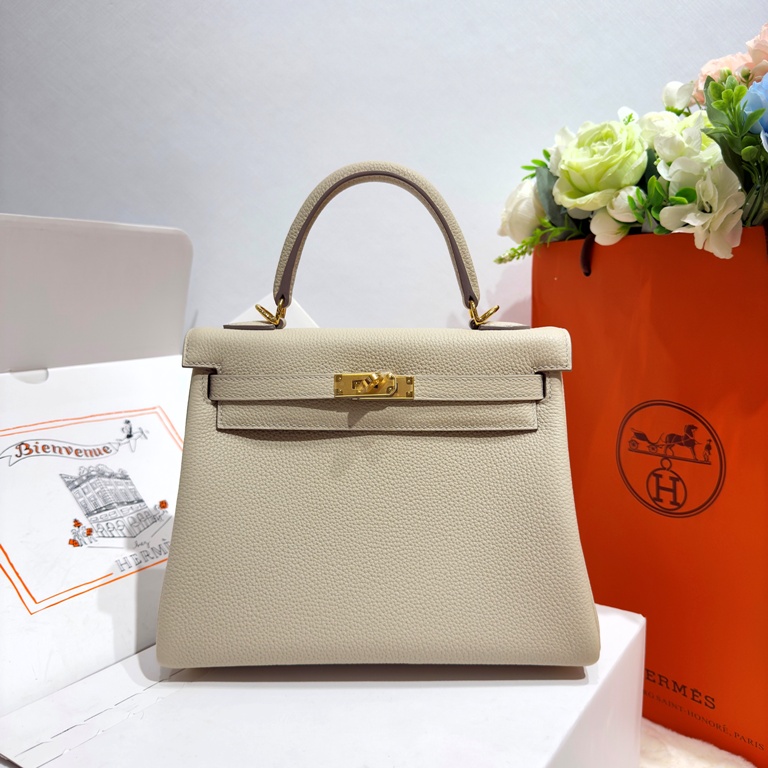 Kelly 25cm-Togo Leather(10 Craie)--009