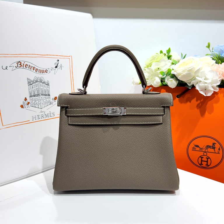Kelly 25cm-Togo Leather(18 Etoupe)-008