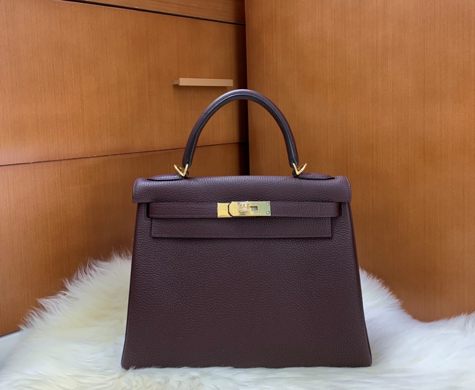 Kelly 28cm-Togo(Burgundy red)-012