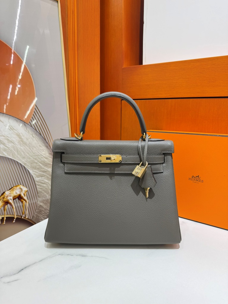 Kelly 28cm-Togo Leather(0L Gris Meyer)-006