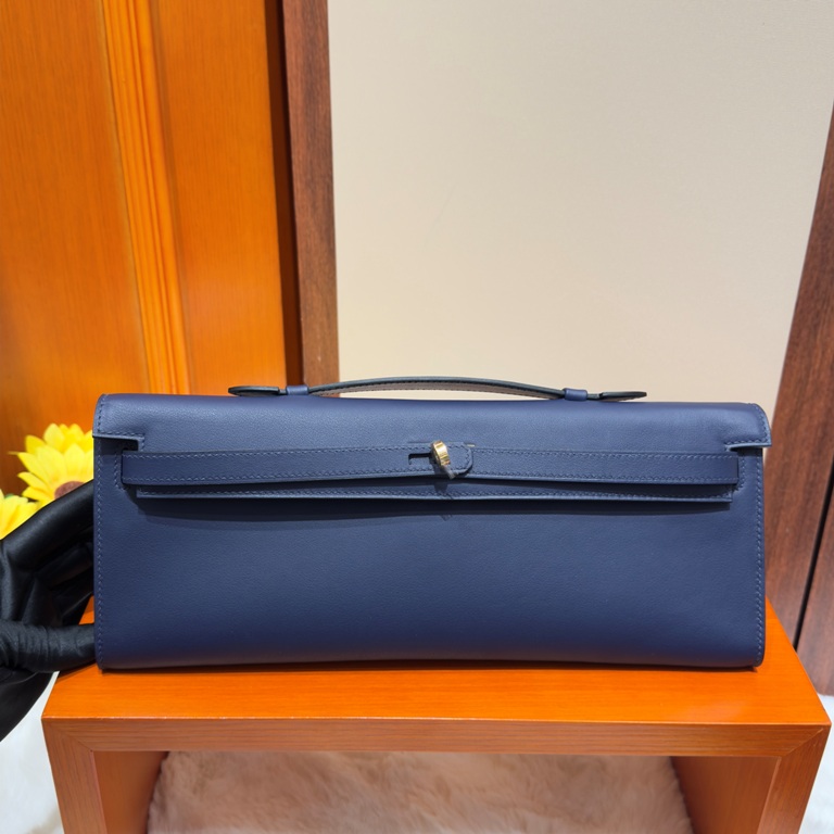 Kelly Cut 31cm-Epsom Leather(73 Blue Saphir)-009