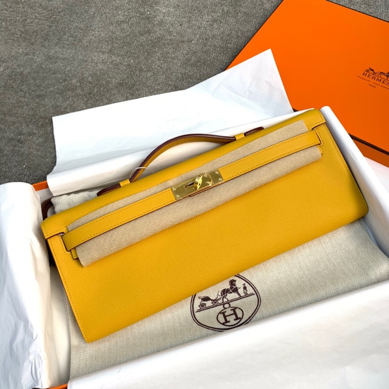 Kelly Cut 31cm-Epsom Leather(9D Jaune Ambre)-003
