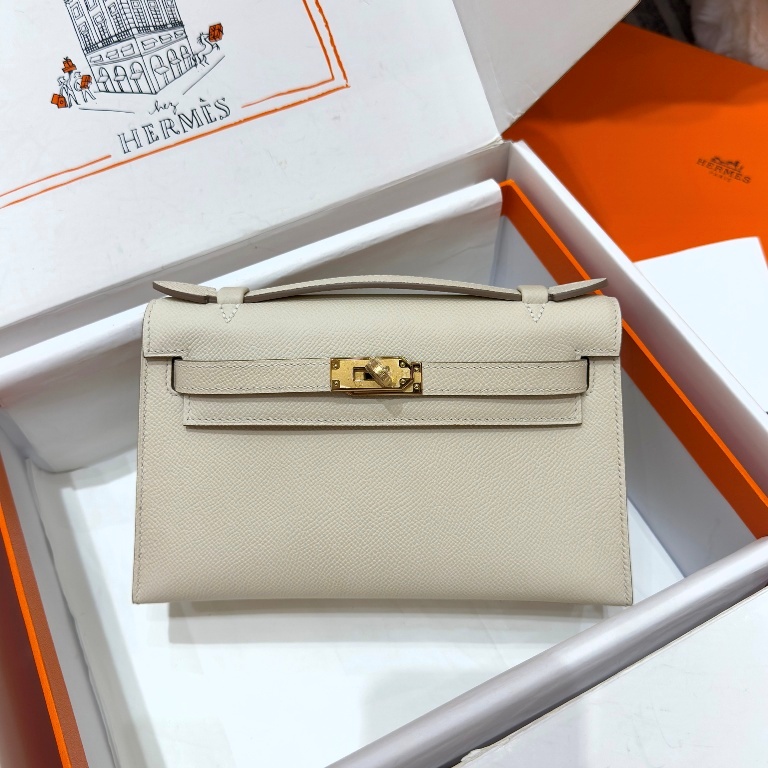 Kelly I Mini 22cm-Pochette Epsom(10 Craie)-007