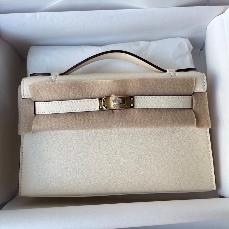Kelly I Mini 22cm-Swift Leather(cream white)-011