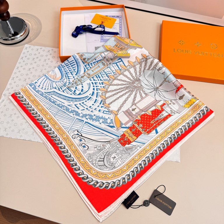 LV Single-Sided Silk Scarf-043