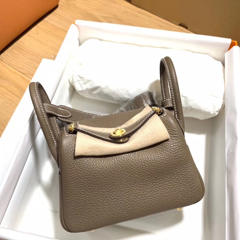 Lindy Mini 19cm-Clemence Leather(18 Etoupe)-004