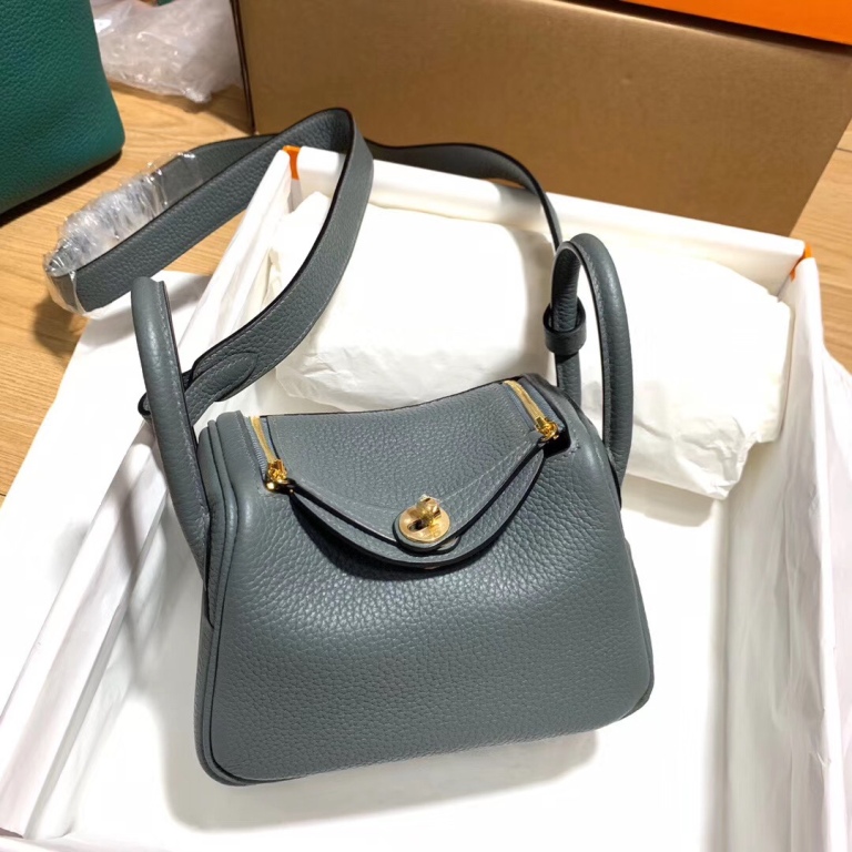 Lindy Mini 19cm-Clemence Leather(63 Vert Amande)-007