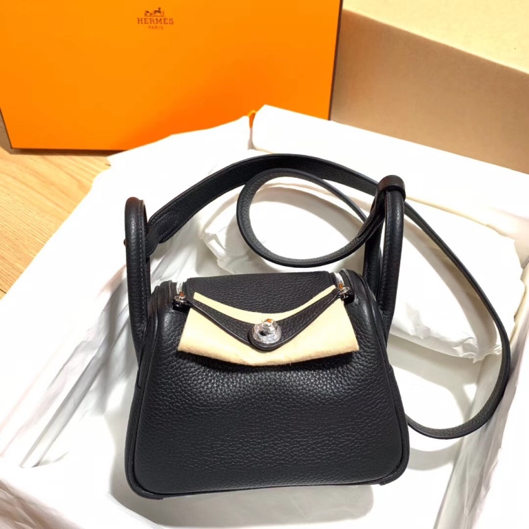 Lindy Mini 19cm-Clemence Leather(89 Noir)-006