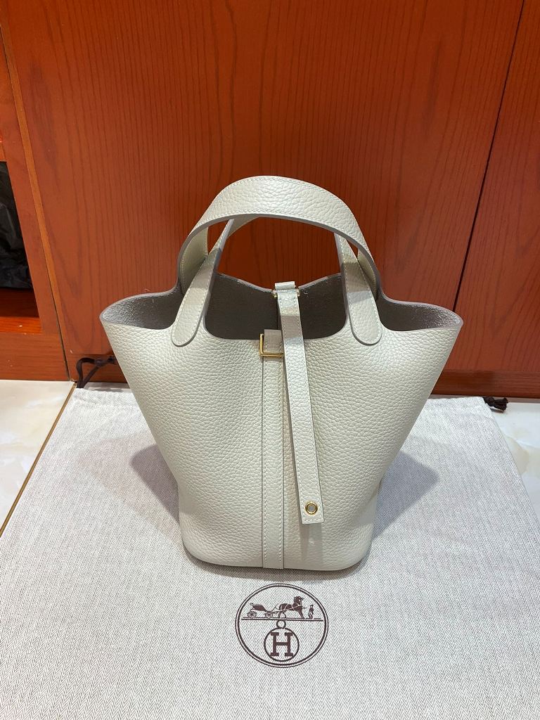 Picotin Lock 18cm-TC Leather(10 Craie)-009