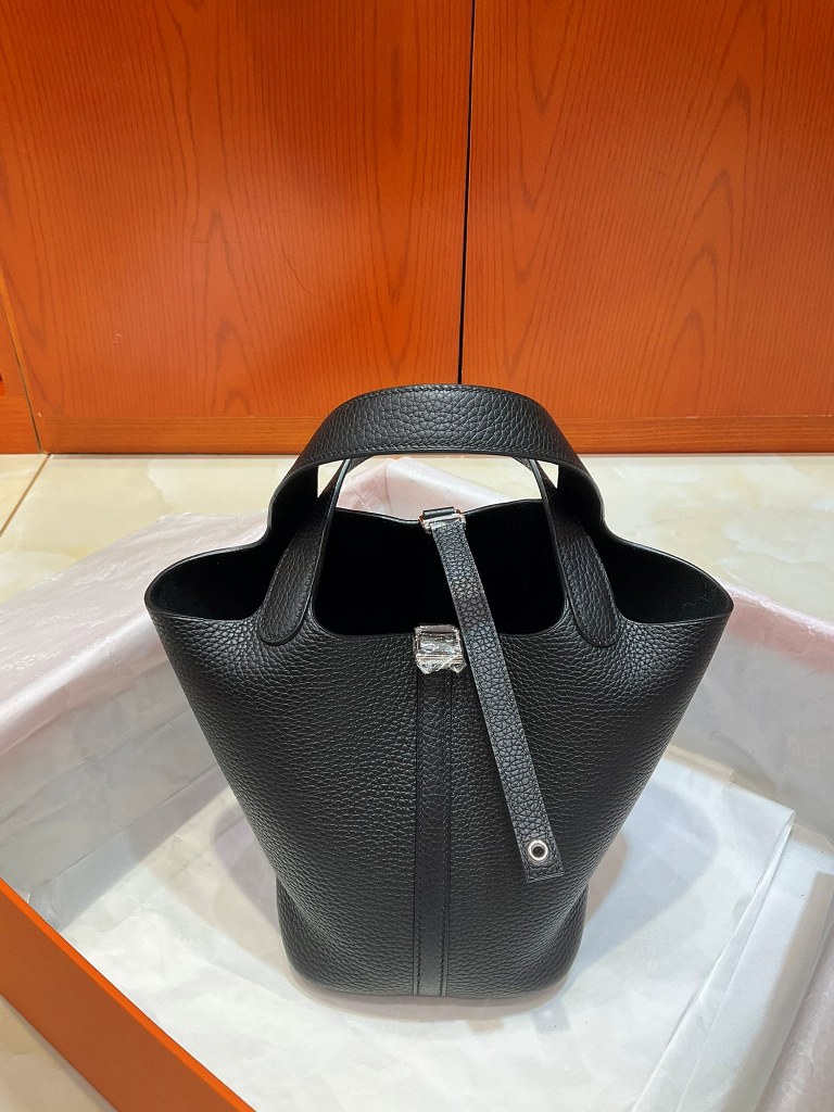 Picotin Lock 18cm-TC Leather(89 Noir)-007
